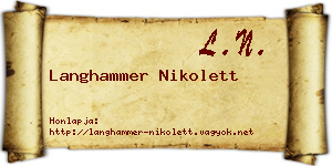 Langhammer Nikolett névjegykártya