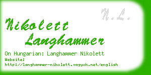 nikolett langhammer business card